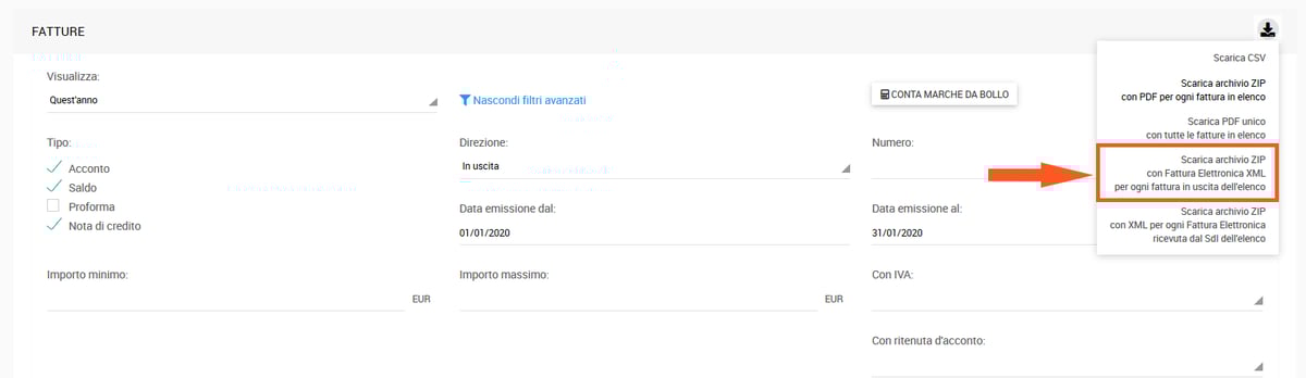 SCARICARE UN FILE XML visual data 5